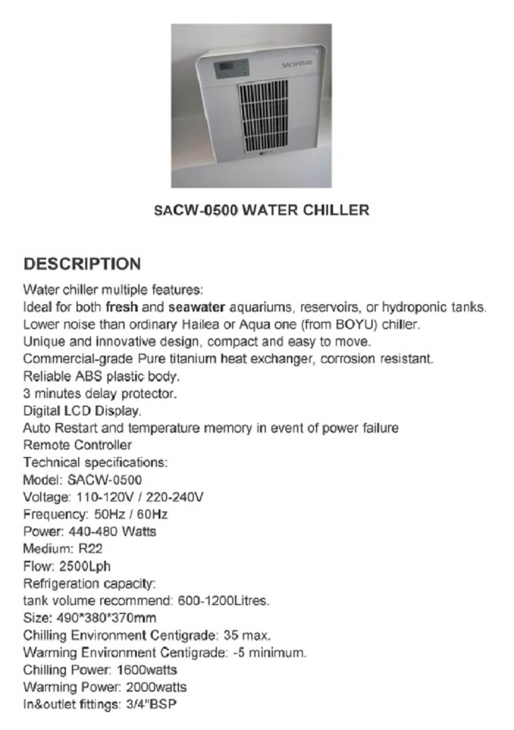 Air Cooled Water Chiller